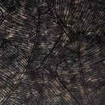 Zasłona na taśmie 135x270 TULIA welwetowa czarna z szampańskim wzorem wyrazistych liści - 2