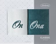 Komplet Ręczników 2x70x140 ON ONA kremowe ciemna zieleń - 2