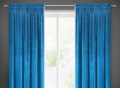 Zasłona na taśmie 140x270 SAMANTA welwetowa granatowa o subtelnym połysku