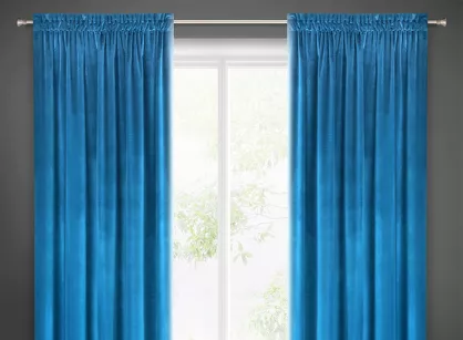 Zasłona na taśmie 140x270 SAMANTA welwetowa granatowa o subtelnym połysku