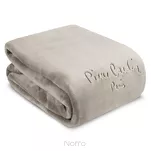 Koc akrylowy 160x220 CLARA 1 Pierre Cardin beżowy jednokolorowy z wyhaftowanym logo - 5