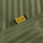 Pościel satynowa 220x200 VERA jednokolorowa gładka oliwkowa w prążki - 2