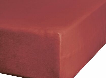Prześcieradło z satyny bawełnianej z gumką NOVA 3 czerwone 100x200