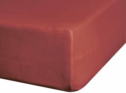 Prześcieradło z satyny bawełnianej z gumką NOVA 3 czerwone 100x200