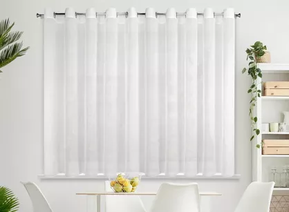 Firana na przelotkach 300x150 REBECCA biała o strukturze drobnego deszczyku