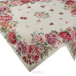 Nakładka gobelinowa 100x100 GRIA naturalna różowa z nadrukiem kwiatów piwonii - 2