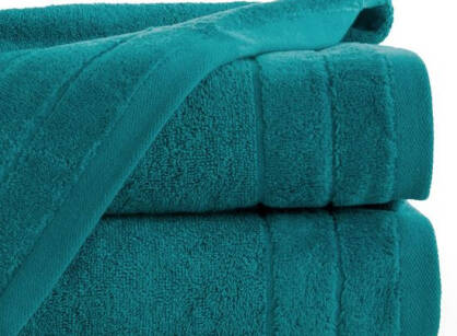 Ręcznik bawełniany 30x50 DAMLA ciemny turkus gładki z subtelną bordiurą
