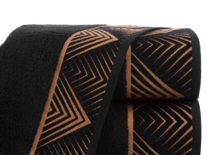 Ręcznik bawełniany 50x90 VICTORIA 2 czarny z motywem geometrycznym Limited Collection