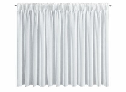 Firana na taśmie 350x150 LANA biała z matowej etaminy półprzeźroczysta