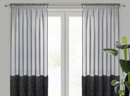 Firana na przelotkach 140x270 MARION czarna z aplikacją