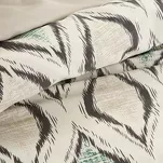 Pościel satynowa 220x200 SPRING 12 beżowa z wzorem geometrycznym miętowo brązowym z kolekcji Classic - 6