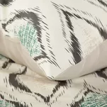 Pościel satynowa 220x200 SPRING 12 beżowa z wzorem geometrycznym miętowo brązowym z kolekcji Classic - 7