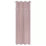 Zasłona na przelotkach 140x250 KIDS 1 pudrowa zdobiona taśmą dekoracyjną w wiszące słoniki - 6