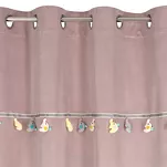Zasłona na przelotkach 140x250 KIDS 1 pudrowa zdobiona taśmą dekoracyjną w wiszące słoniki - 3