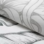 Pościel satynowa 220x200 SPRING 104 biała stalowa z wzorem bananowców z kolekcji Classic - 6
