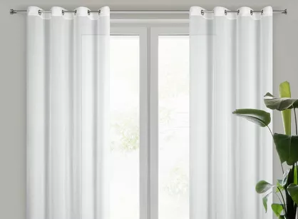 Firana gotowa na przelotkach 140x260 SELENE biała z efektem garbowania