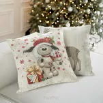 Poszewka świąteczna 45x45 6030 gobelinowa naturalna wzór świąteczny - 4