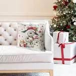 Poszewka świąteczna 45x45 6030 gobelinowa naturalna wzór świąteczny - 2