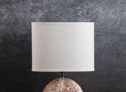 Lampa stołowa 25x16Xx39 GASPAR 1 kremowa jasnobrązowa z abażurem z matowej tkaniny