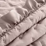 Narzuta z mikrofibry 220x240 LIBI 3 pudrowa pikowana w delikatny wzór z falbaną - 3