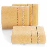 Ręcznik 70x140 SUZI jasny pomarańcz z kontrastującą stebnowaną bordiurą w delikatne paseczki 500 g/m2 - 4
