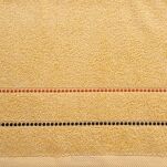 Ręcznik 70x140 SUZI jasny pomarańcz z kontrastującą stebnowaną bordiurą w delikatne paseczki 500 g/m2 - 2