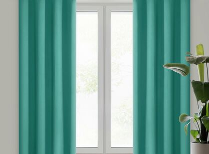 Zasłona na przelotkach 135x250 PARISA zaciemniająca turkusowa jednokolorowa Design 91