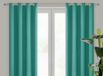 Zasłona na przelotkach 135x250 PARISA zaciemniająca turkusowa jednokolorowa Design 91