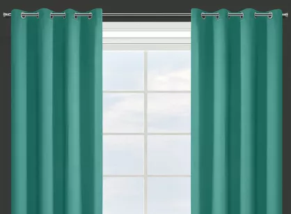 Zasłona gotowa na przelotkach 135x250 PARISA zaciemniająca turkusowa jednokolorowa Design 91