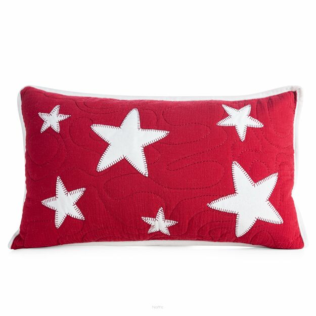Poszewka świąteczna 30x50 czerwona z aplikacją w gwiazdki