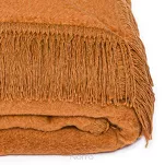 Koc bawełniany 150x200 0293-29 ledebraun jasny brąz gładki z frędzlami - 2