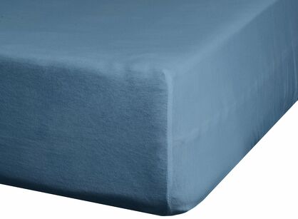 Prześcieradło z satyny bawełnianej z gumką NOVA 3 granatowe 220x200