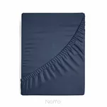 Prześcieradło z bawełny jersey z gumką granatowe 120x200 Design 91 - 5