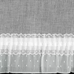 Zazdrostka na szelkach 150x60 MARY biała gładka z aplikacją z perełek - 4