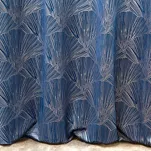 Zasłona na przelotkach 140x250 GOJA zaciemniająca Pierre Cardin granatowa z modnym motywem złotych liści miłorzębu - 8
