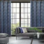 Zasłona na przelotkach 140x250 GOJA zaciemniająca Pierre Cardin granatowa z modnym motywem złotych liści miłorzębu - 13