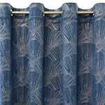 Zasłona na przelotkach 140x250 GOJA zaciemniająca Pierre Cardin granatowa z modnym motywem złotych liści miłorzębu - 5