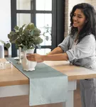 Bieżnik drukowany 40x140 SUMMER 7 miętowy jednobarwny - 5