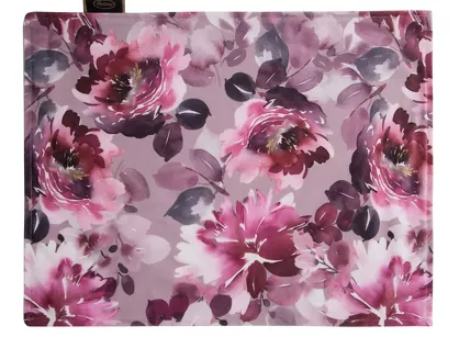 Serwetka welwetowa 30x40 VELVET 1 pudrowa różowa wzór kwiatowy 4 szt.