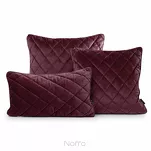 Poszewka welwetowa z wypełnieniem 50x50 VELVET 28F bordowa pikowana w romby z ozdobną wypustką na brzegach - 2