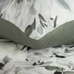 Pościel z mikrowłókna 160x200 LOTI biała zielona wzór kwiatowy Design 91 - 2