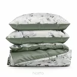 Pościel z mikrowłókna 160x200 LOTI biała zielona wzór kwiatowy Design 91 - 7