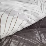 Pościel satynowa 220x200 PREMIUM 23 kremowa z wzorem egzotycznych ciemnobeżowych liści z kolekcji Premium - 6