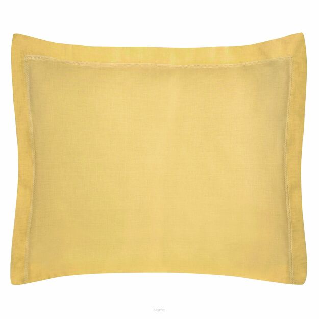Poszewka bawełniana 70x90 NOVAC musztardowa z ozdobną kantą Nova Colour