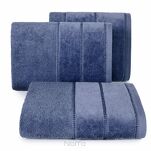 Ręcznik 70x140 MARI granatowy z welurową bordiurą w pasy 500 g/m2 - 4