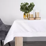 Obrus elegancki 140x220 MADELE biały zdobiony złotą lamówką - 5