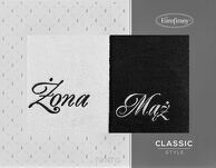 Komplet Ręczników 2x70x140 MĄŻ ŻONA białe czarne - 2