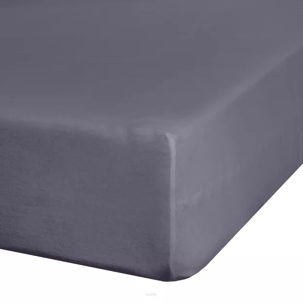 Prześcieradło z bawełny jersey z gumką ADELA stalowe 120x200 z kolekcji Ella Line