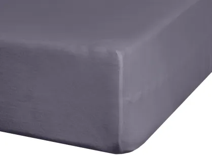 Prześcieradło z bawełny jersey z gumką ADELA stalowe 120x200 z kolekcji Ella Line