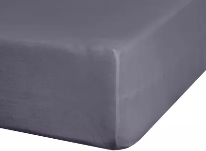 Prześcieradło z bawełny jersey z gumką ADELA stalowe 120x200 z kolekcji Ella Line